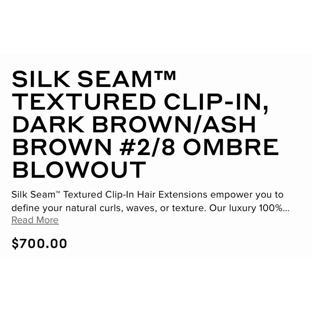 BELLAMI Silk Seam Textured Clip Ins NEW Dark Brown Ash Brown Ombre Blowout 24